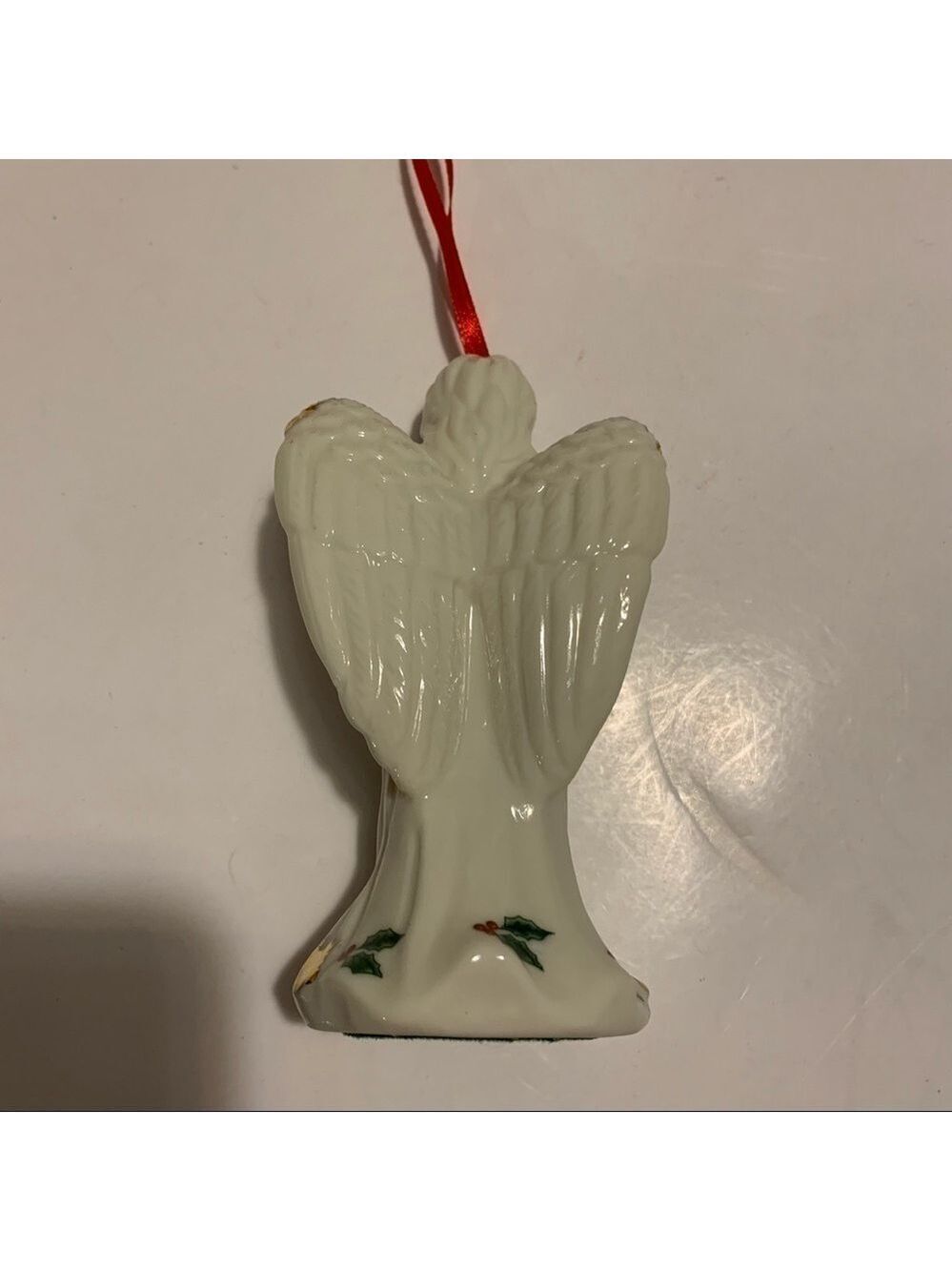 Vintage musical angel ornament ivory and gold - Picture 8 of 9